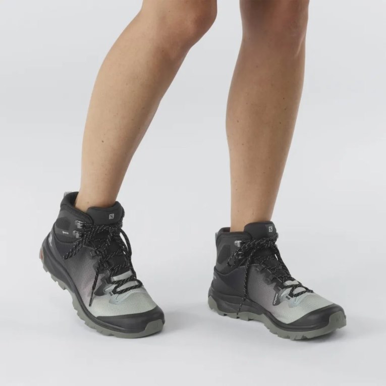 Botas Montaña Salomon Vaya Mid GTX Mujer Negros Grises | MX BQZA519